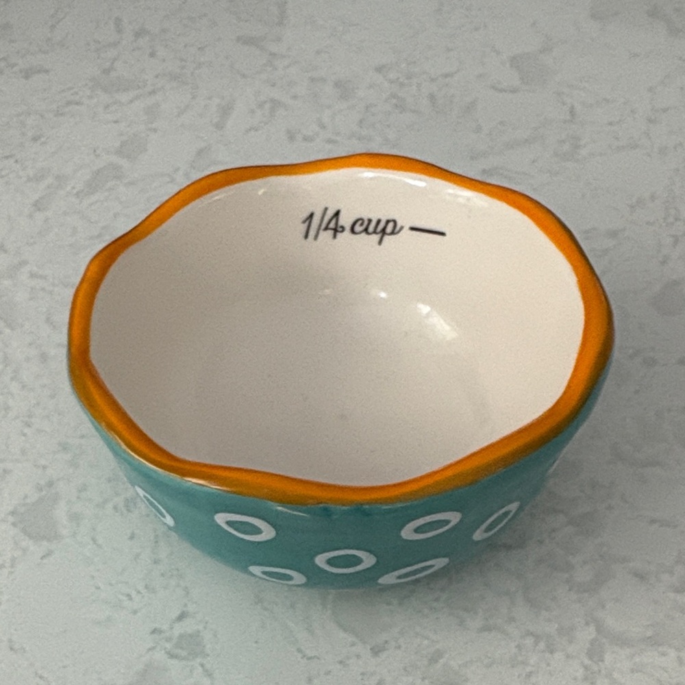 The Pioneer Woman Teal and Orange Ceramic Measuring Cup - Picture 2 of 7
